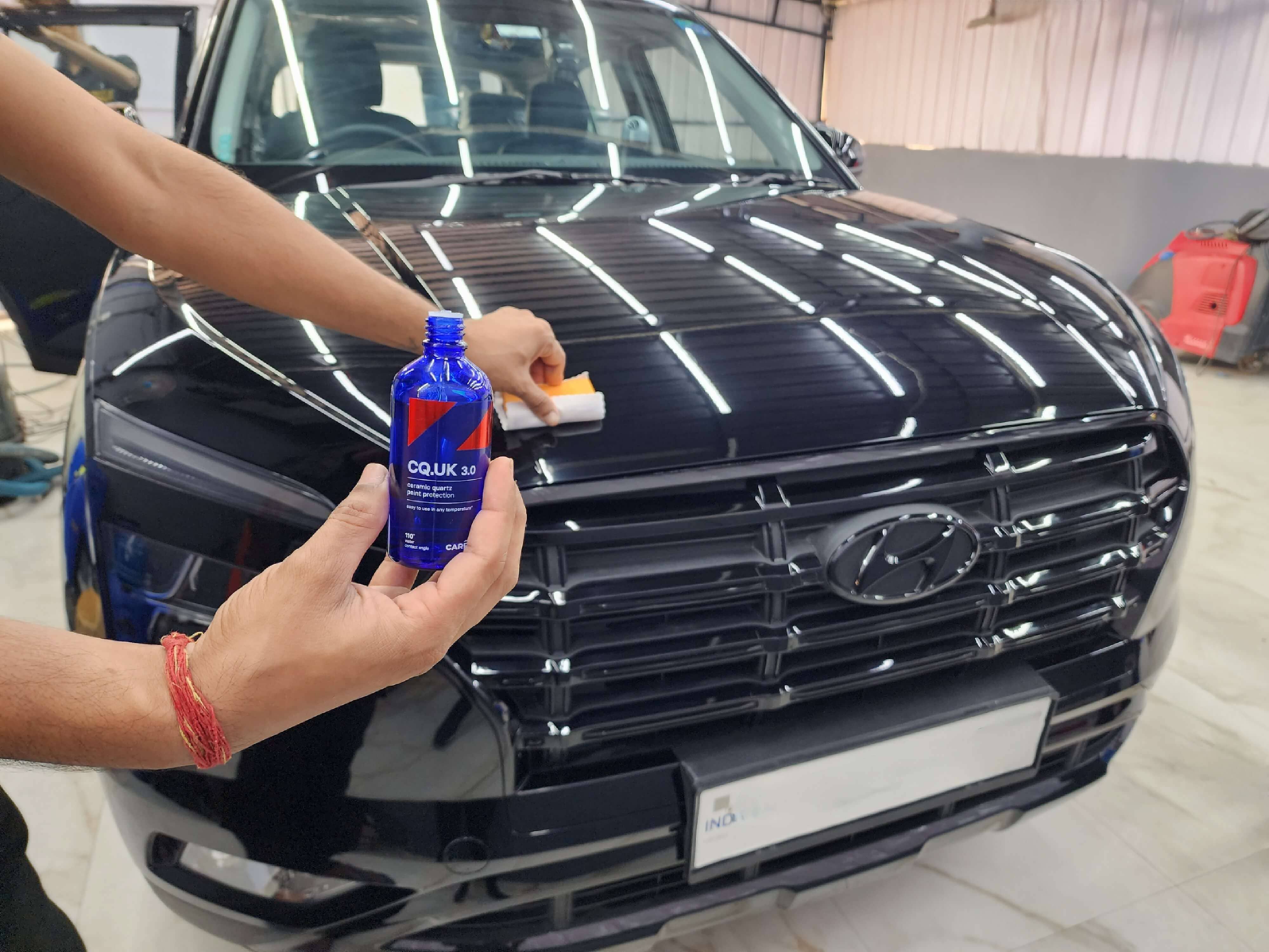 Ceramic coating hydrophobic finish detailing